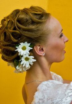 Cвадебная прическа Ю15258 с собранными волосами