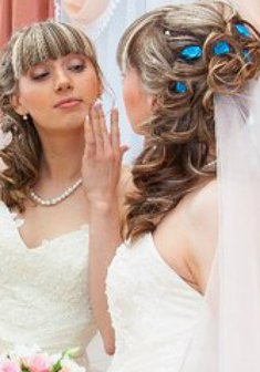 Cвадебная прическа Е15284 с распущенными волосами