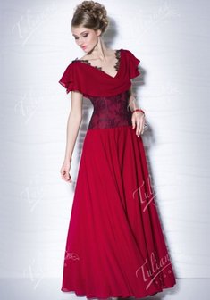 Вечернее платье W33890. А-силуэт, длинное без шлейфа.