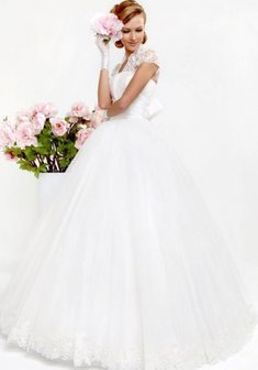 Свадебное платье Ф33918. С пышной юбкой, длинное без шлейфа.