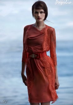 Вечернее платье Ф33964. С прямой юбкой, короткое без шлейфа.